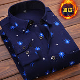 Spring Winter Men's Shirt Long Sleeve Plaid Flannel Fur Lined Shirt - Acapparelstore
